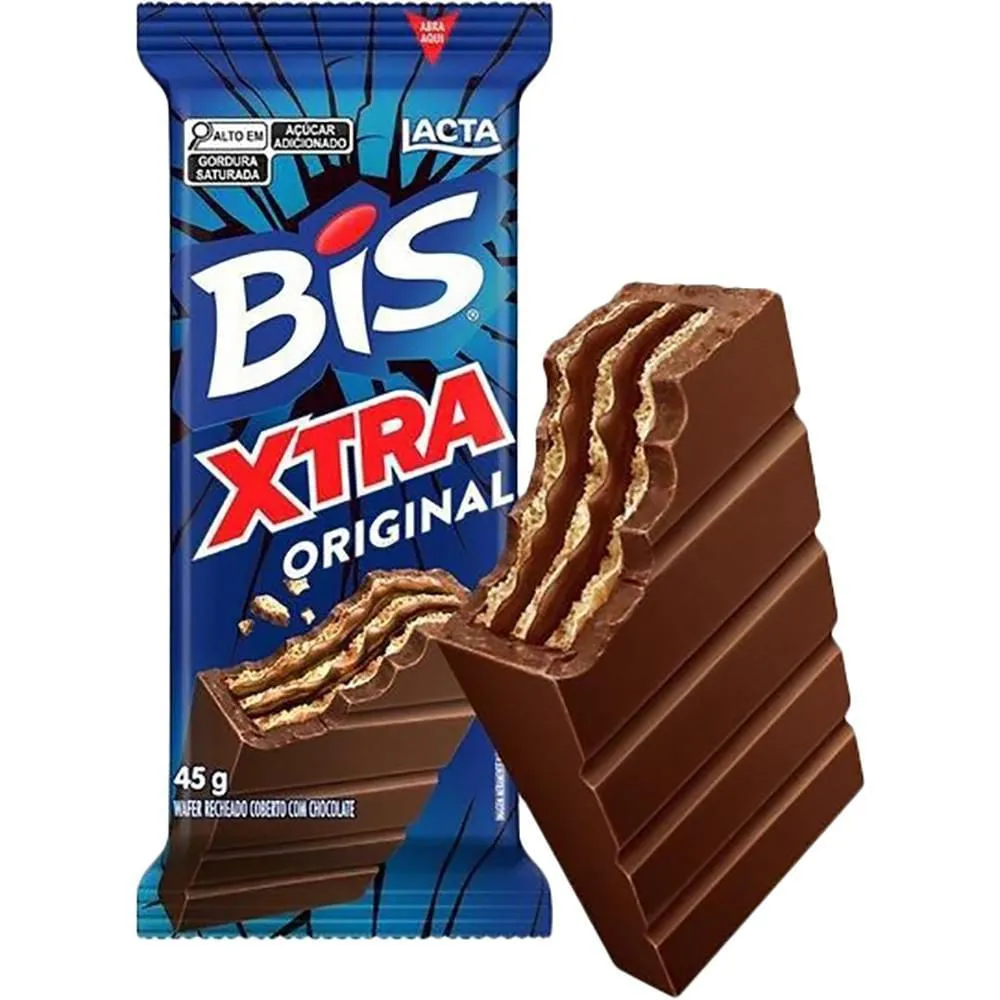 [18 Unid - R$1,75 Cada] Bis Xtra Chocolate Ao Leite 45g